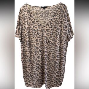 Adrianna Papell Women's Plus 1X Flutter Sleeve Wrinkle Resist Blouse Shirt